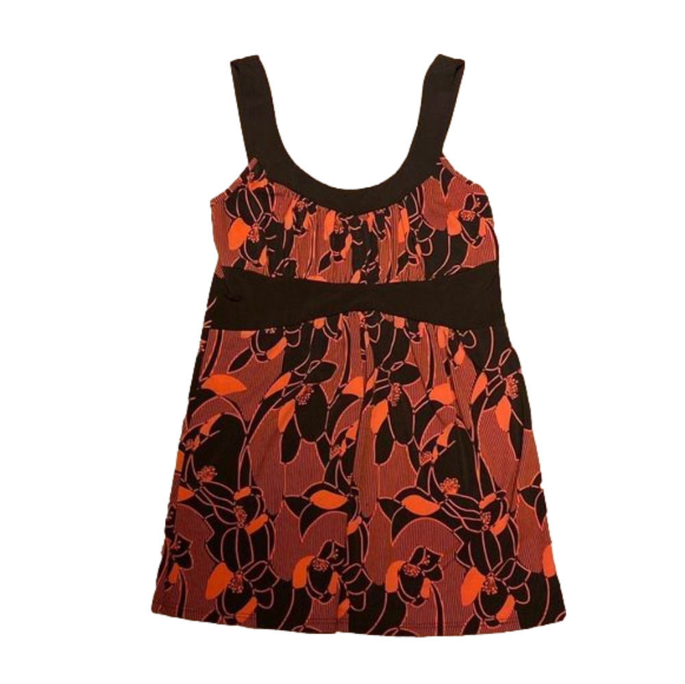 CORAL and Coffee Floral tank